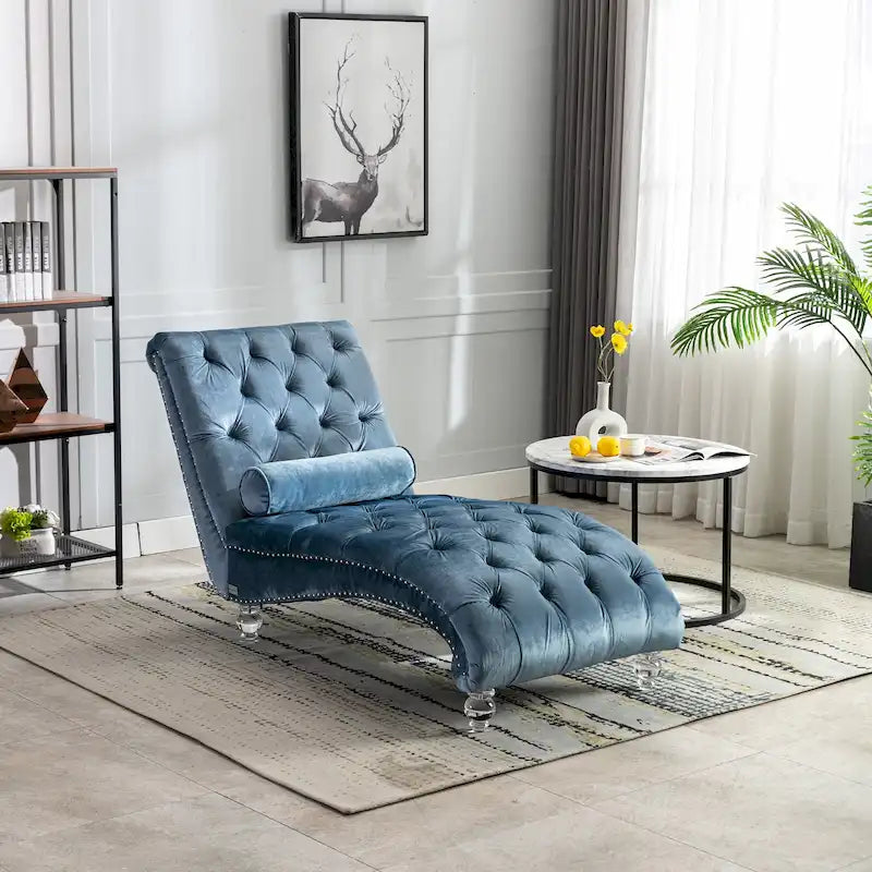 Fauteuil inclinable en velours avec coussins capitonnés