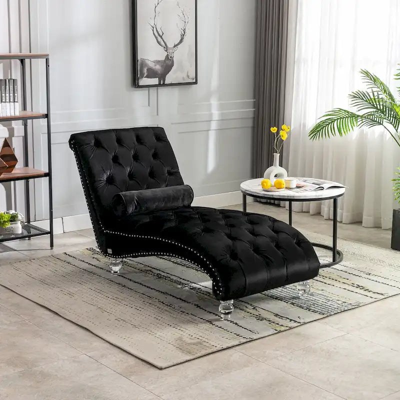 Fauteuil inclinable en velours avec coussins capitonnés