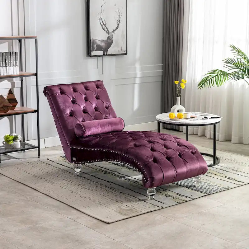 Fauteuil inclinable en velours avec coussins capitonnés