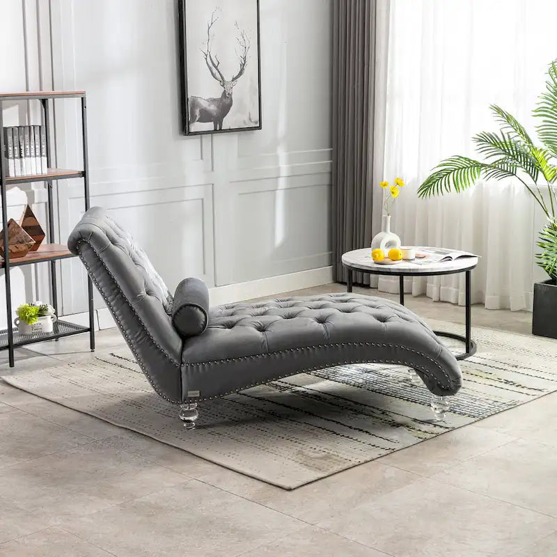 Fauteuil inclinable en velours avec coussins capitonnés