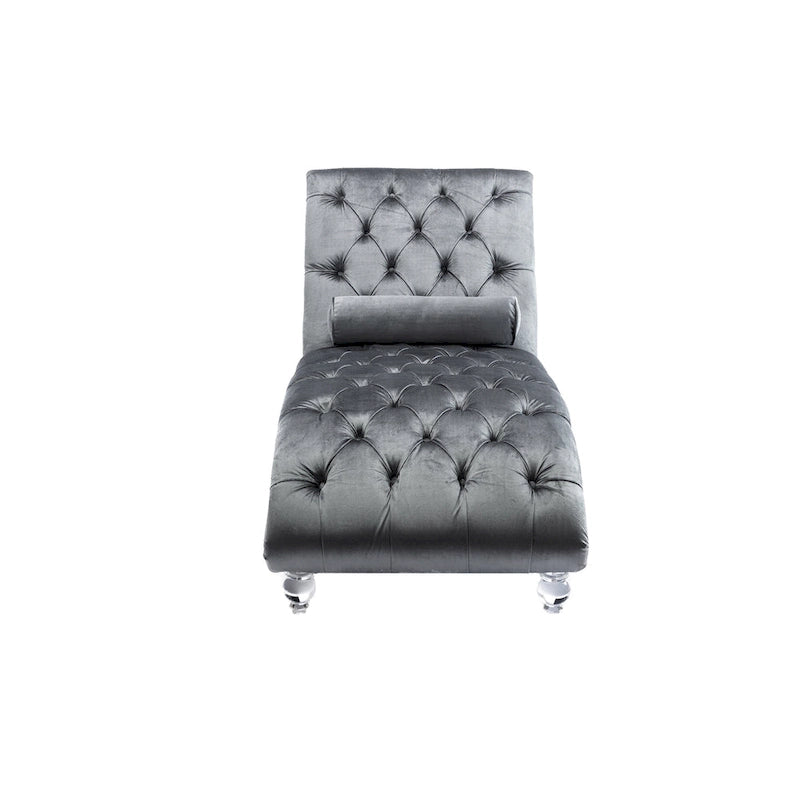 Fauteuil inclinable en velours avec coussins capitonnés