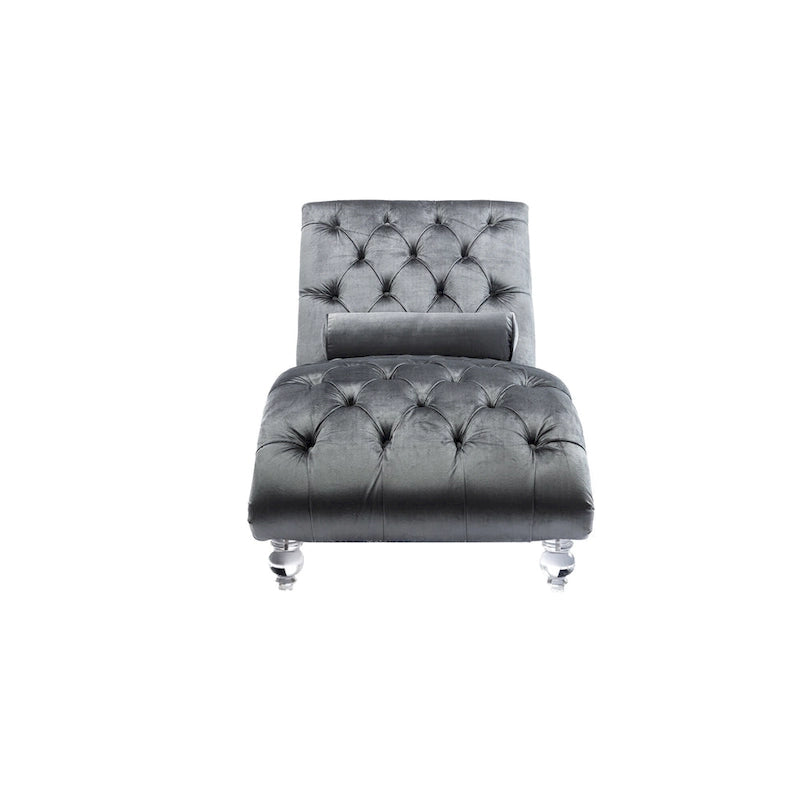 Fauteuil inclinable en velours avec coussins capitonnés