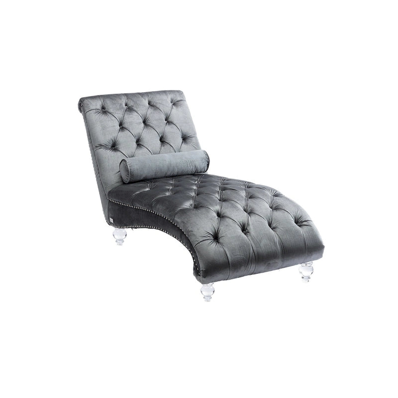 Fauteuil inclinable en velours avec coussins capitonnés