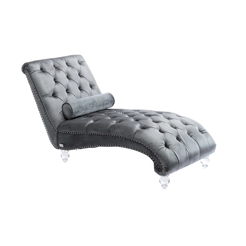 Fauteuil inclinable en velours avec coussins capitonnés