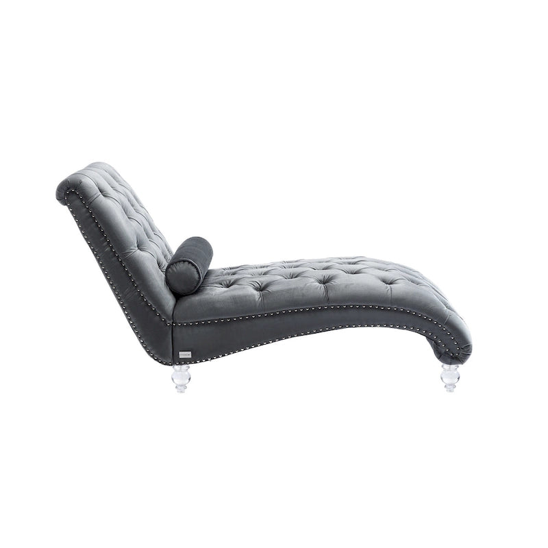 Fauteuil inclinable en velours avec coussins capitonnés
