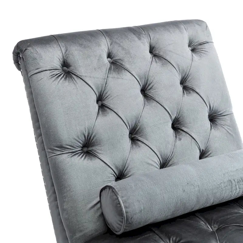 Fauteuil inclinable en velours avec coussins capitonnés