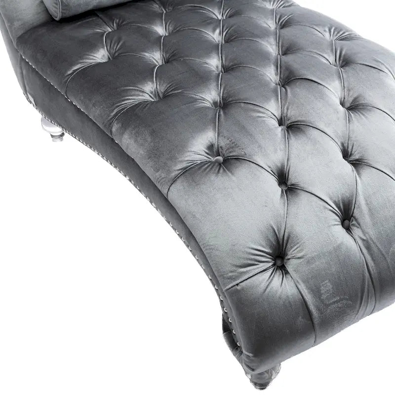 Fauteuil inclinable en velours avec coussins capitonnés