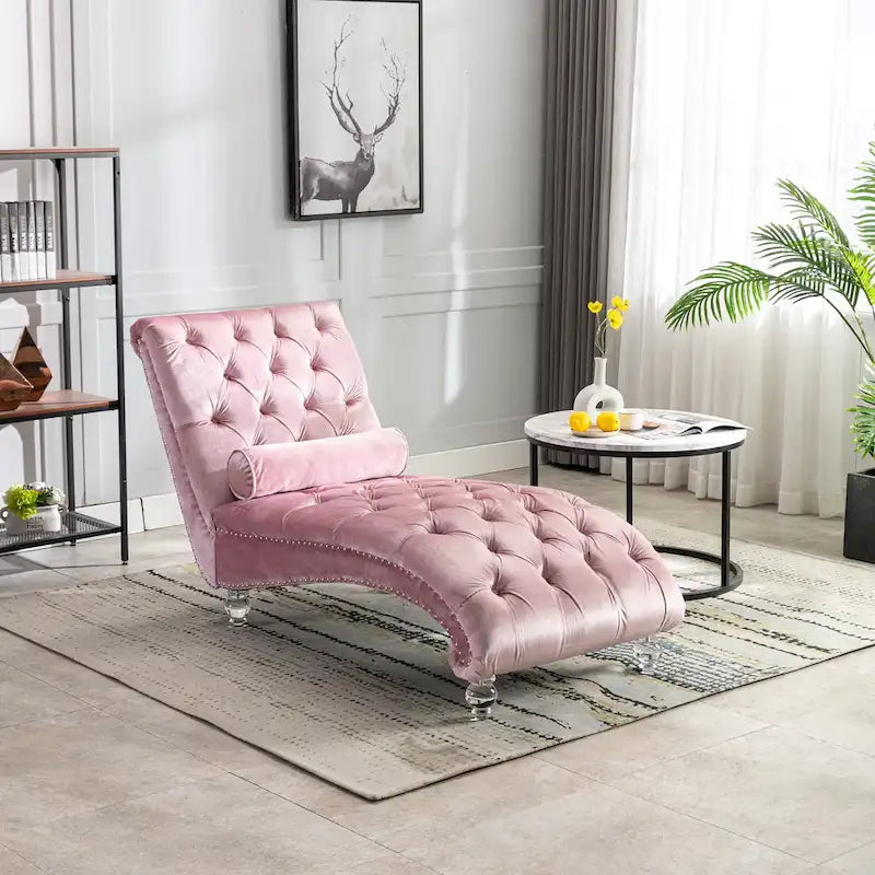 Fauteuil inclinable en velours avec coussins capitonnés