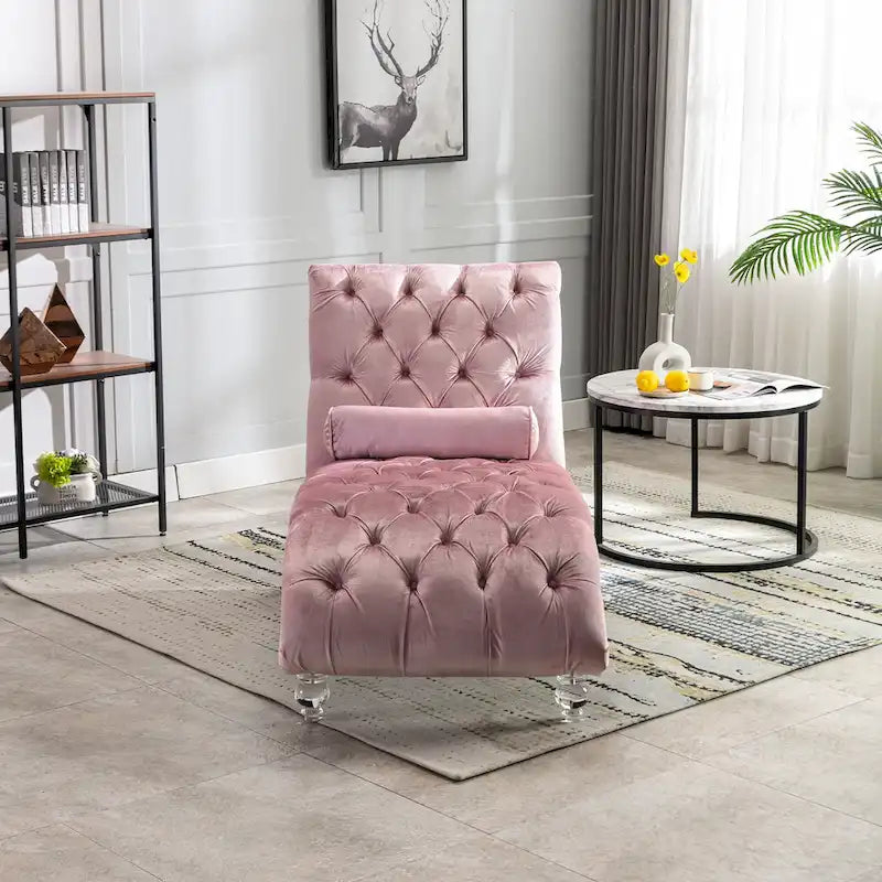 Fauteuil inclinable en velours avec coussins capitonnés