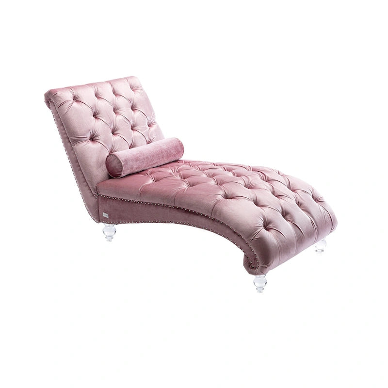Fauteuil inclinable en velours avec coussins capitonnés