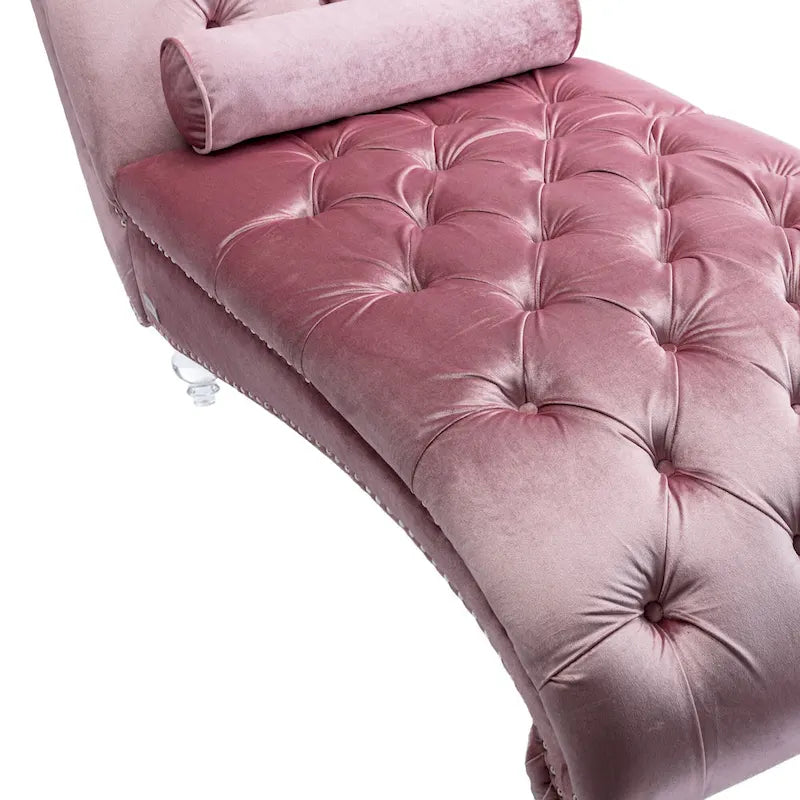 Fauteuil inclinable en velours avec coussins capitonnés