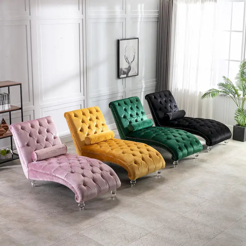 Fauteuil inclinable en velours avec coussins capitonnés