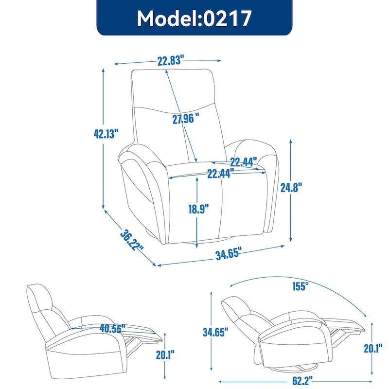 Fauteuil inclinable électrique rotatif et à bascule