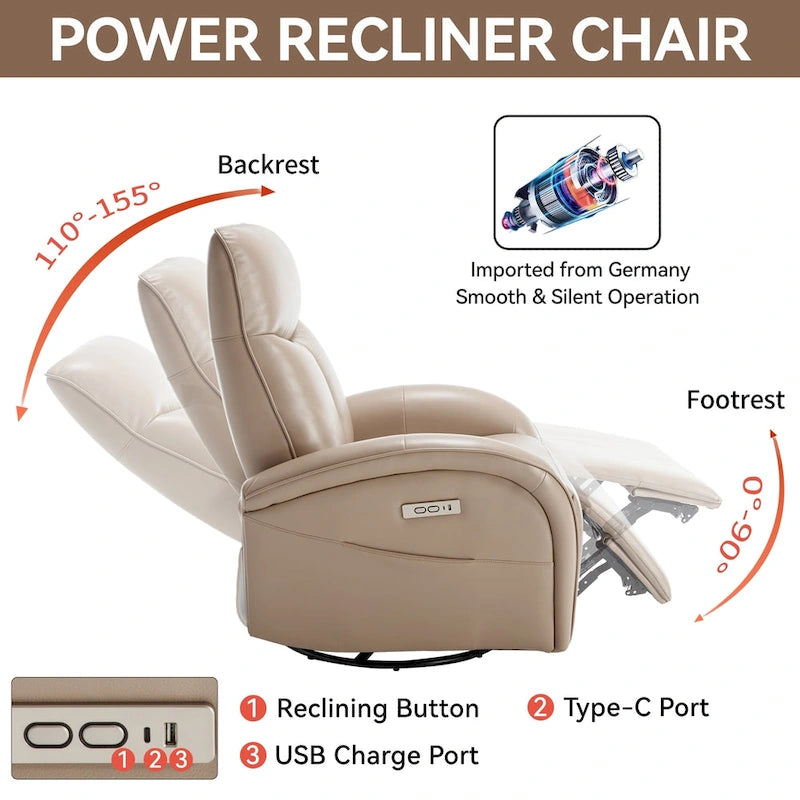 Fauteuil inclinable électrique rotatif et à bascule