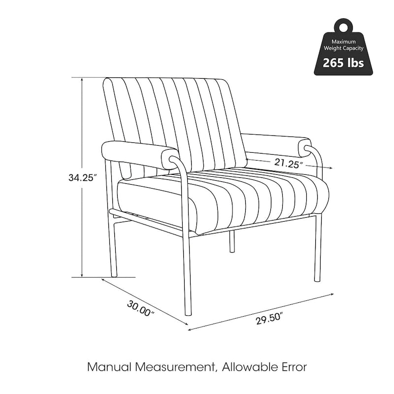 Fauteuil en similicuir et tissu de 75 cm de large