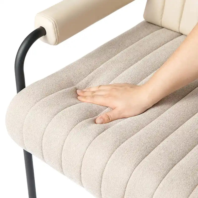 Fauteuil en similicuir et tissu de 75 cm de large