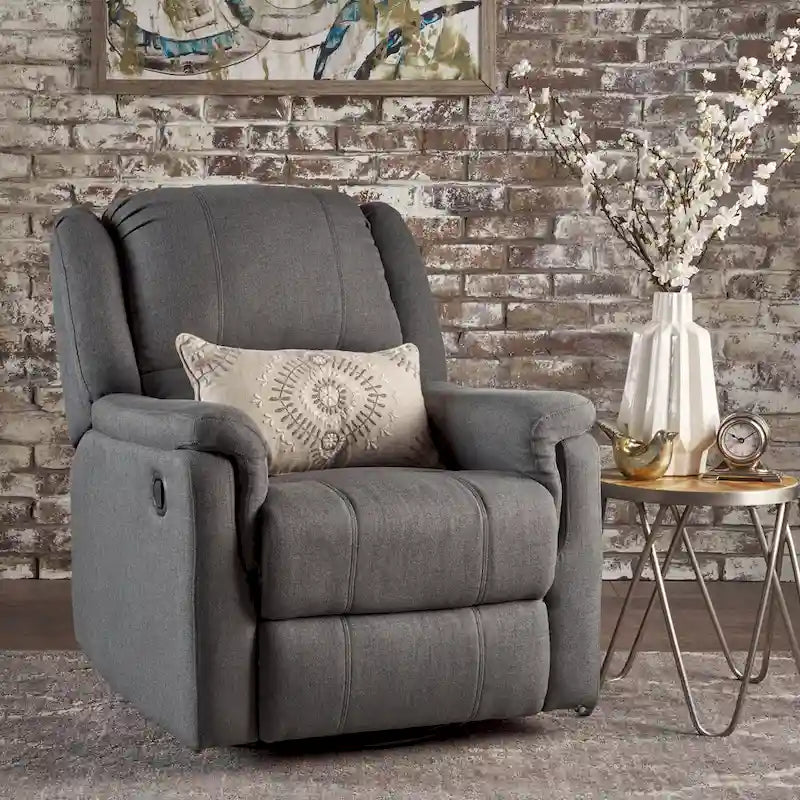 Chaise longue pivotante en tissu avec dossier réglable manuellement