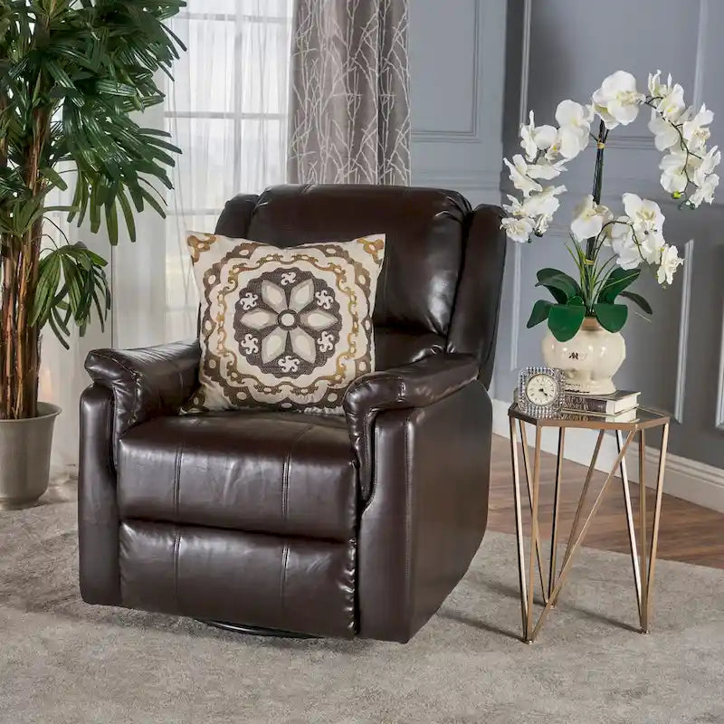 Chaise longue pivotante en tissu avec dossier réglable manuellement