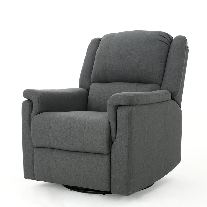 Chaise longue pivotante en tissu avec dossier réglable manuellement