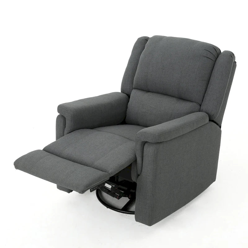 Chaise longue pivotante en tissu avec dossier réglable manuellement