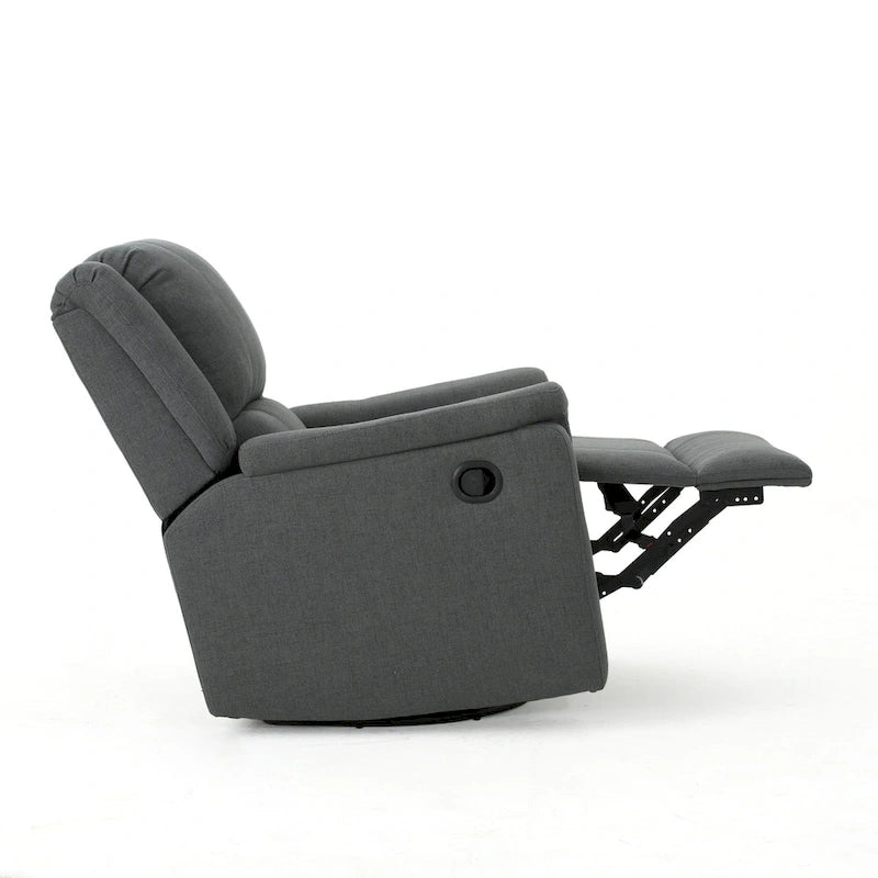 Chaise longue pivotante en tissu avec dossier réglable manuellement
