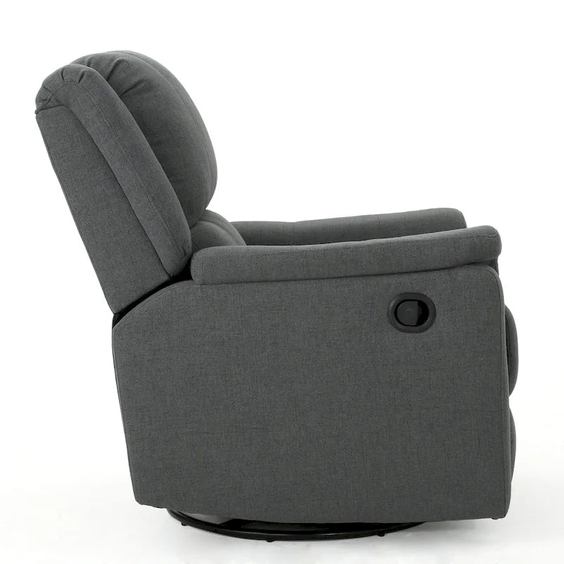 Chaise longue pivotante en tissu avec dossier réglable manuellement