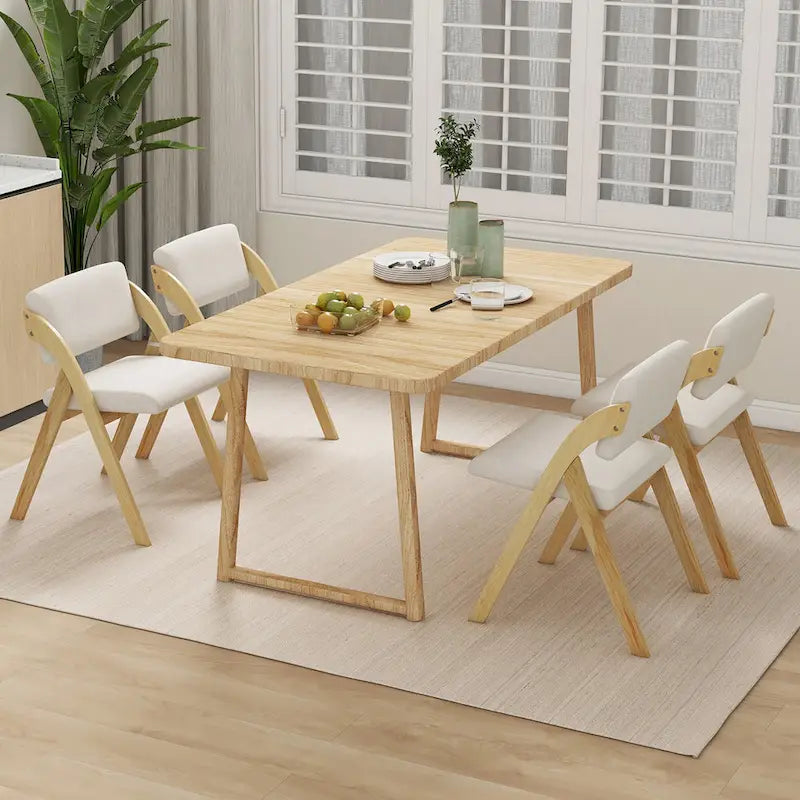 Chaise de salle à manger, chaise de cuisine pliante, pieds de chaise en hévéa