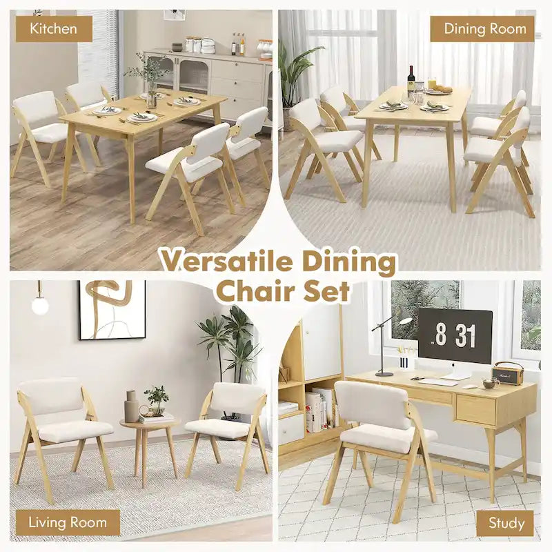 Chaise de salle à manger, chaise de cuisine pliante, pieds de chaise en hévéa