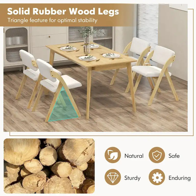 Chaise de salle à manger, chaise de cuisine pliante, pieds de chaise en hévéa