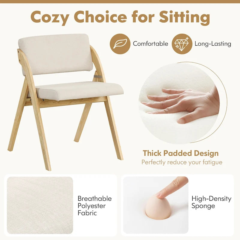 Chaise de salle à manger, chaise de cuisine pliante, pieds de chaise en hévéa