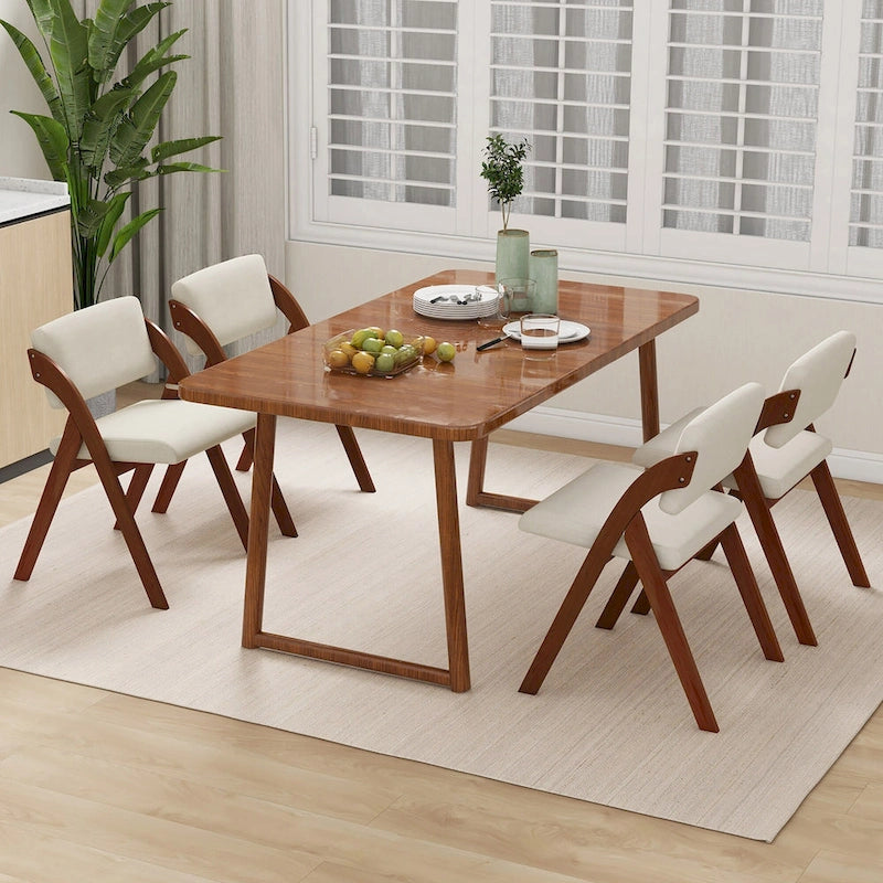 Chaise de salle à manger, chaise de cuisine pliante, pieds de chaise en hévéa