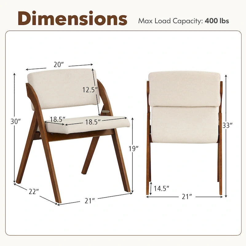 Chaise de salle à manger, chaise de cuisine pliante, pieds de chaise en hévéa