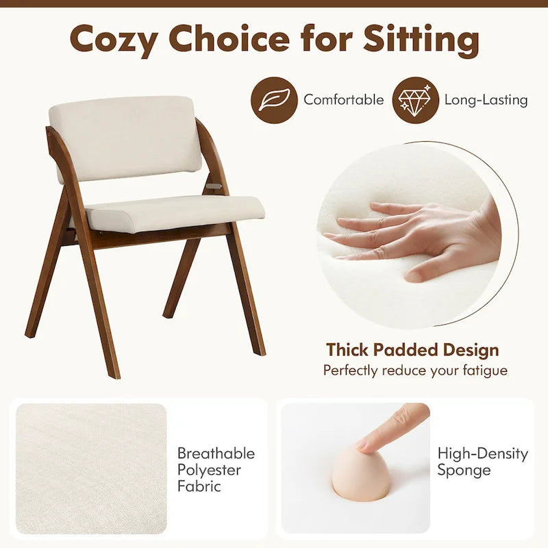 Chaise de salle à manger, chaise de cuisine pliante, pieds de chaise en hévéa