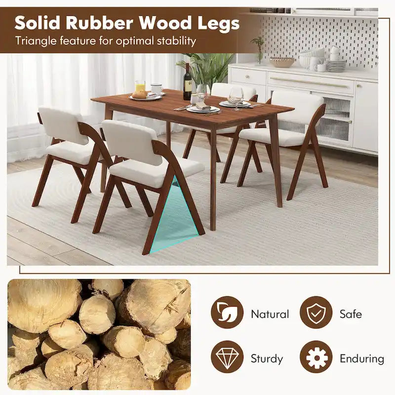 Chaise de salle à manger, chaise de cuisine pliante, pieds de chaise en hévéa