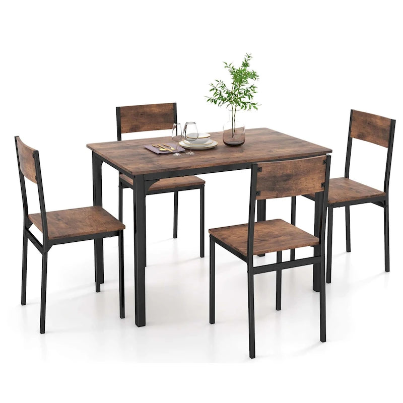 Table et chaises de salle à manger de style industriel