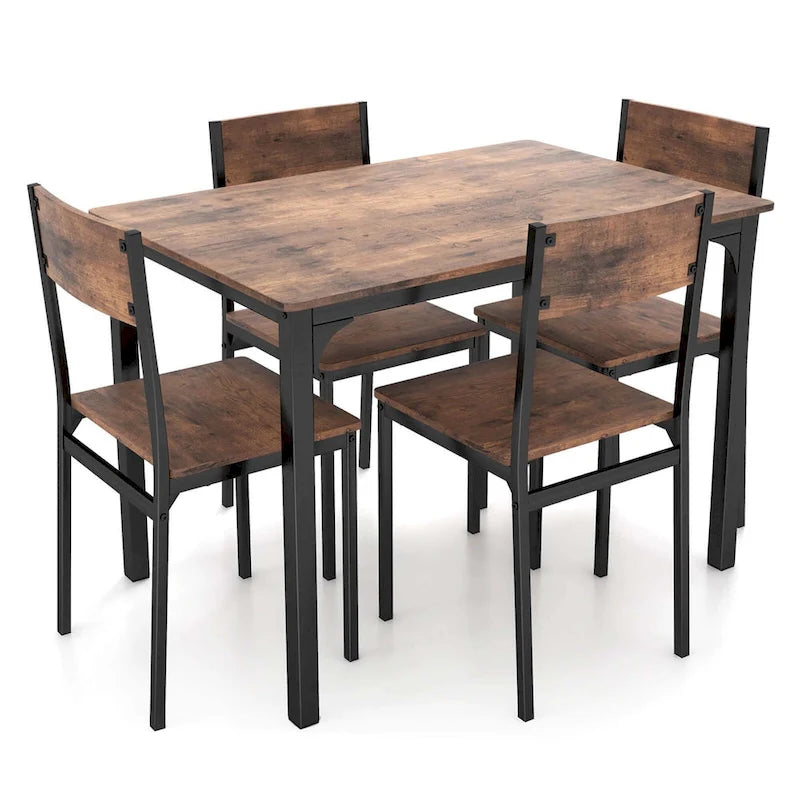 Table et chaises de salle à manger de style industriel