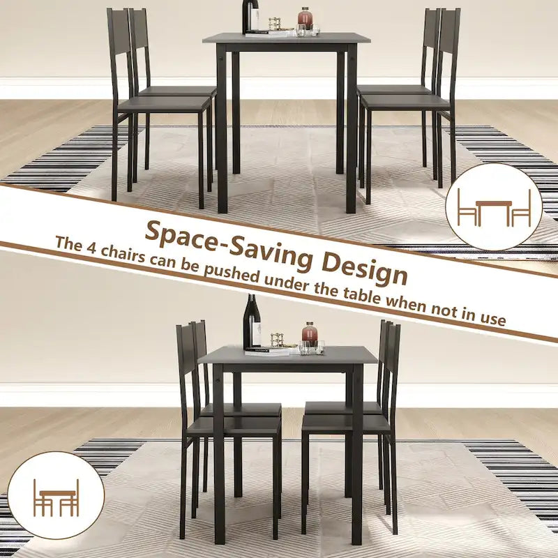 Table et chaises de salle à manger de style industriel