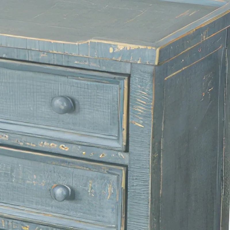 Table d'appoint à trois tiroirs style campagnard en acajou vert