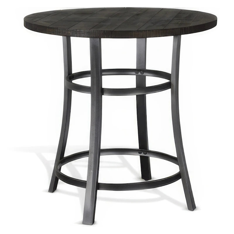Table de bar, ronde, 36 pouces, couleur acajou foncé