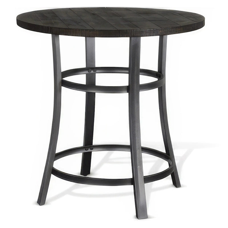 Table de bar, ronde, 36 pouces, couleur acajou foncé