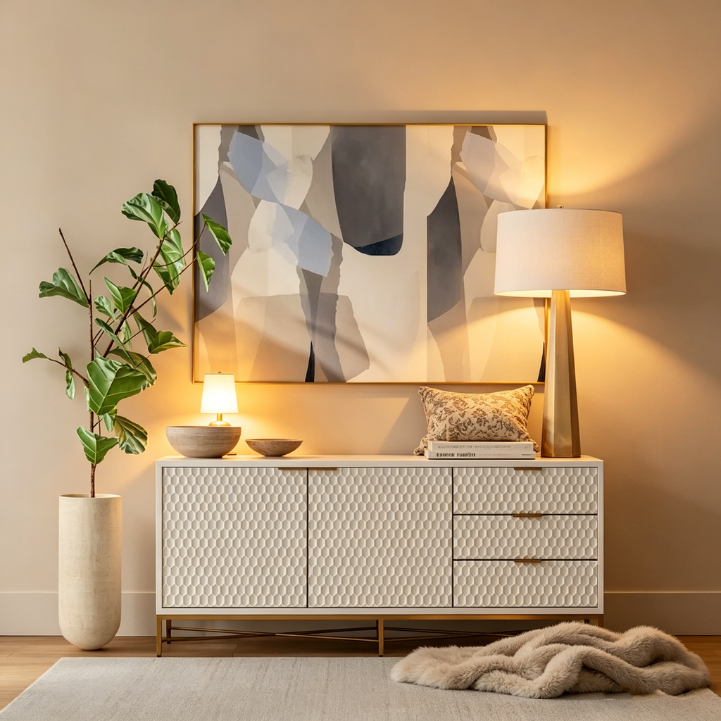 Meuble TV de 64 po de largeur (blanc)