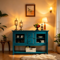 Buffet de 52 po avec étagères réglables, Armoire de rangement