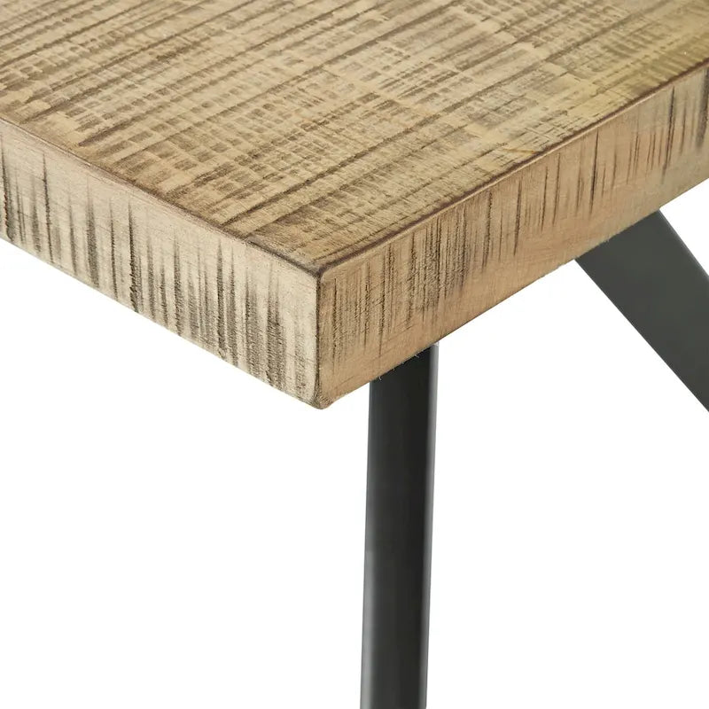 Table de salle à manger pour 4 à 6 personnes avec piètement en métal gris fer