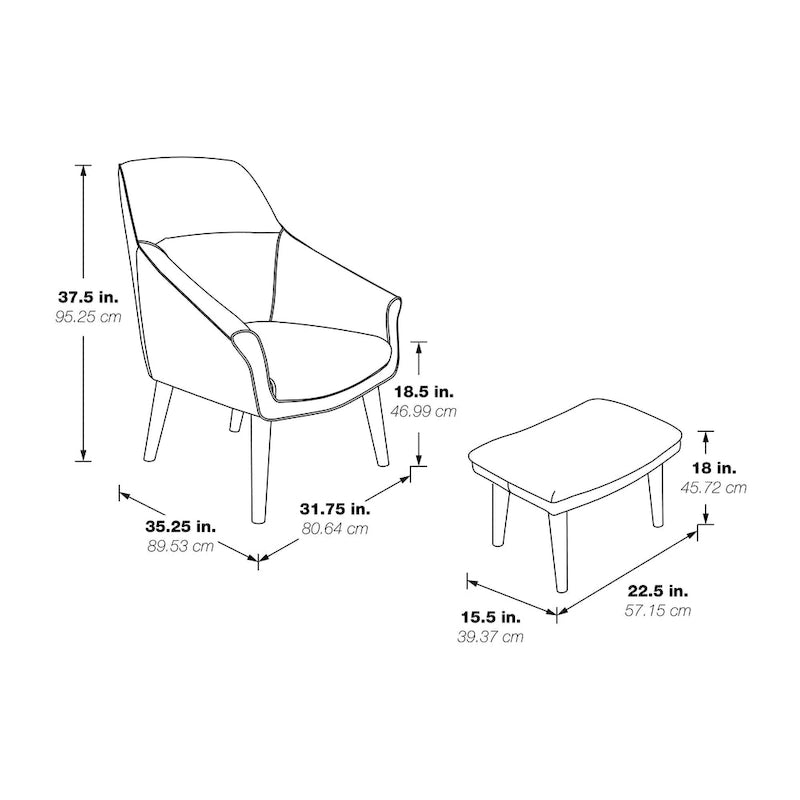 Fauteuil et repose-pieds