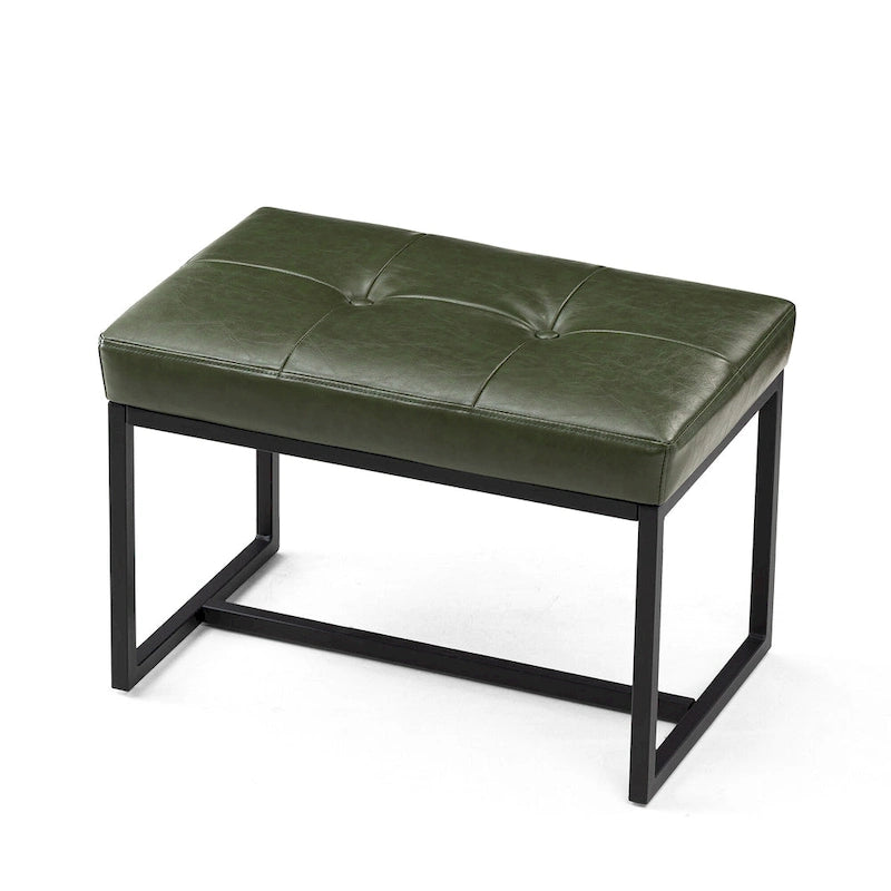 Fauteuil de salon et ottoman en cuir capitonné de style moderne