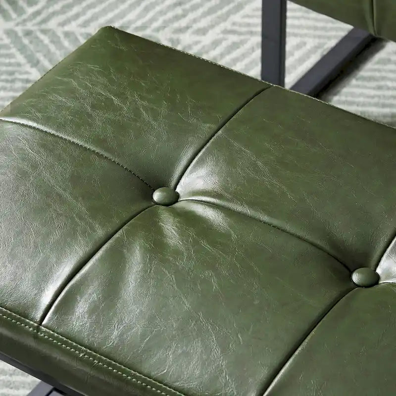 Fauteuil de salon et ottoman en cuir capitonné de style moderne