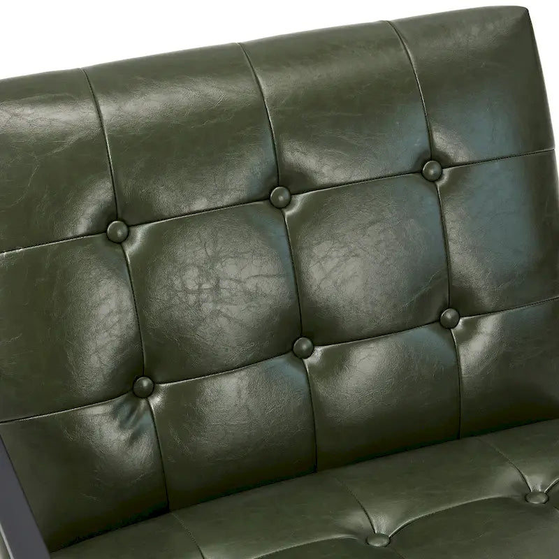 Fauteuil de salon et ottoman en cuir capitonné de style moderne