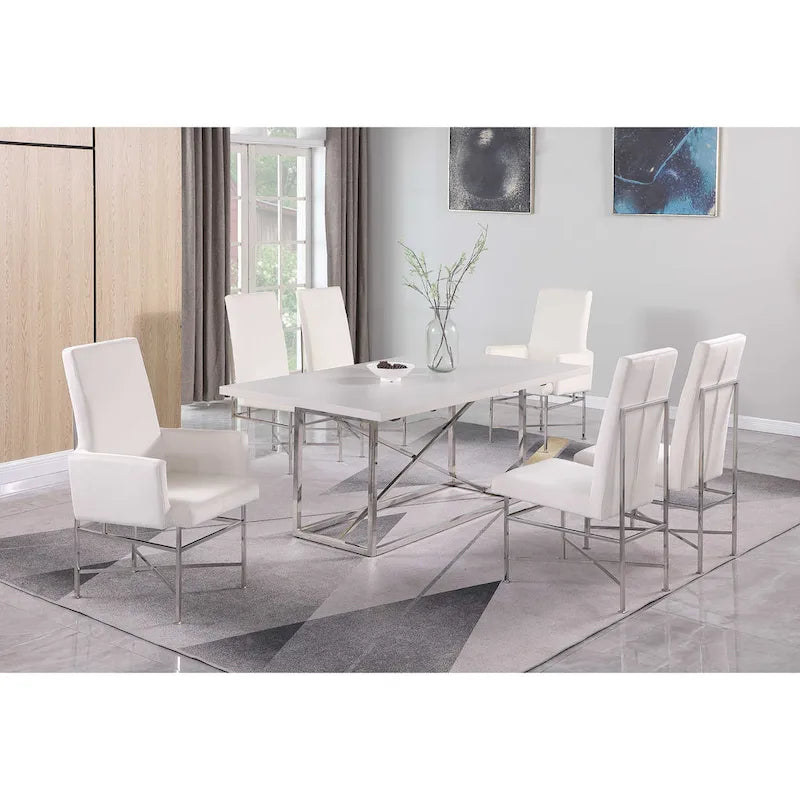 Fauteuils modernes à structure en acier, deux chaises par ensemble