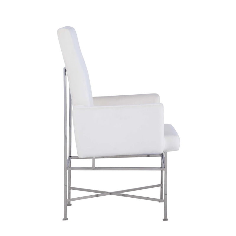 Fauteuils modernes à structure en acier, deux chaises par ensemble