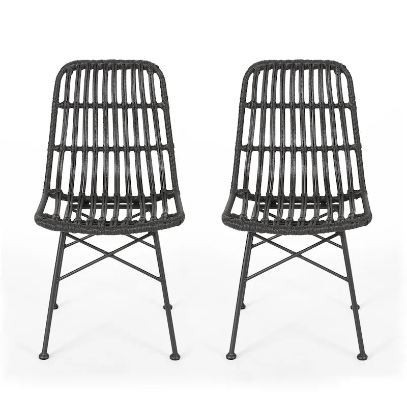 Chaises de salle à manger en rotin (ensemble de deux)
